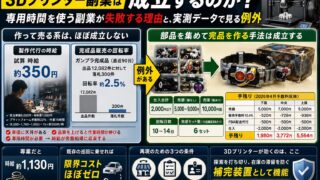3Dプリンター副業は成立するのか｜専用時間を使う副業が失敗する理由と、実測データで見る例外