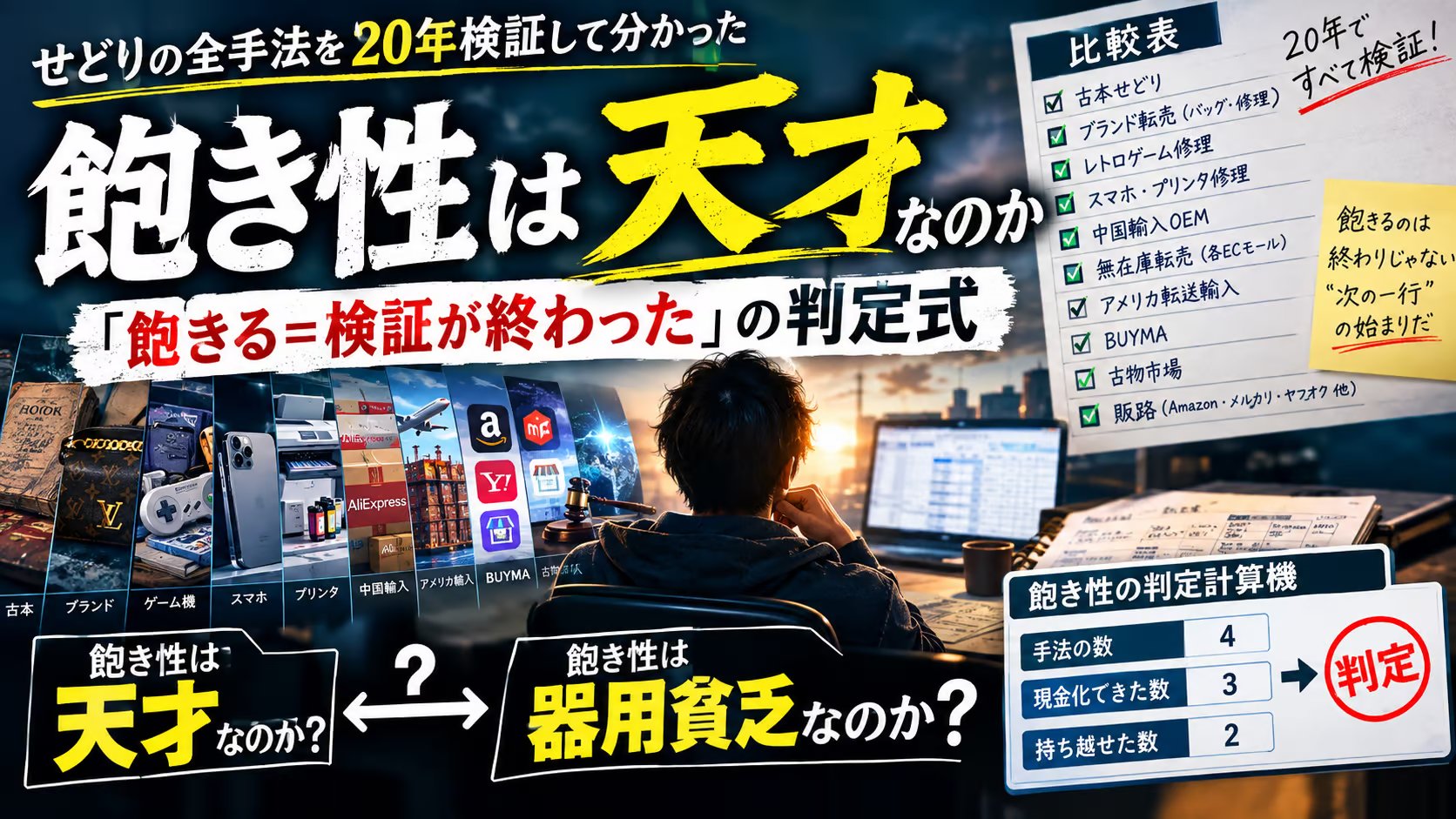 飽き性は天才なのか｜20年でせどりの全手法を検証して分かった「飽きる＝検証が終わった」の判定式