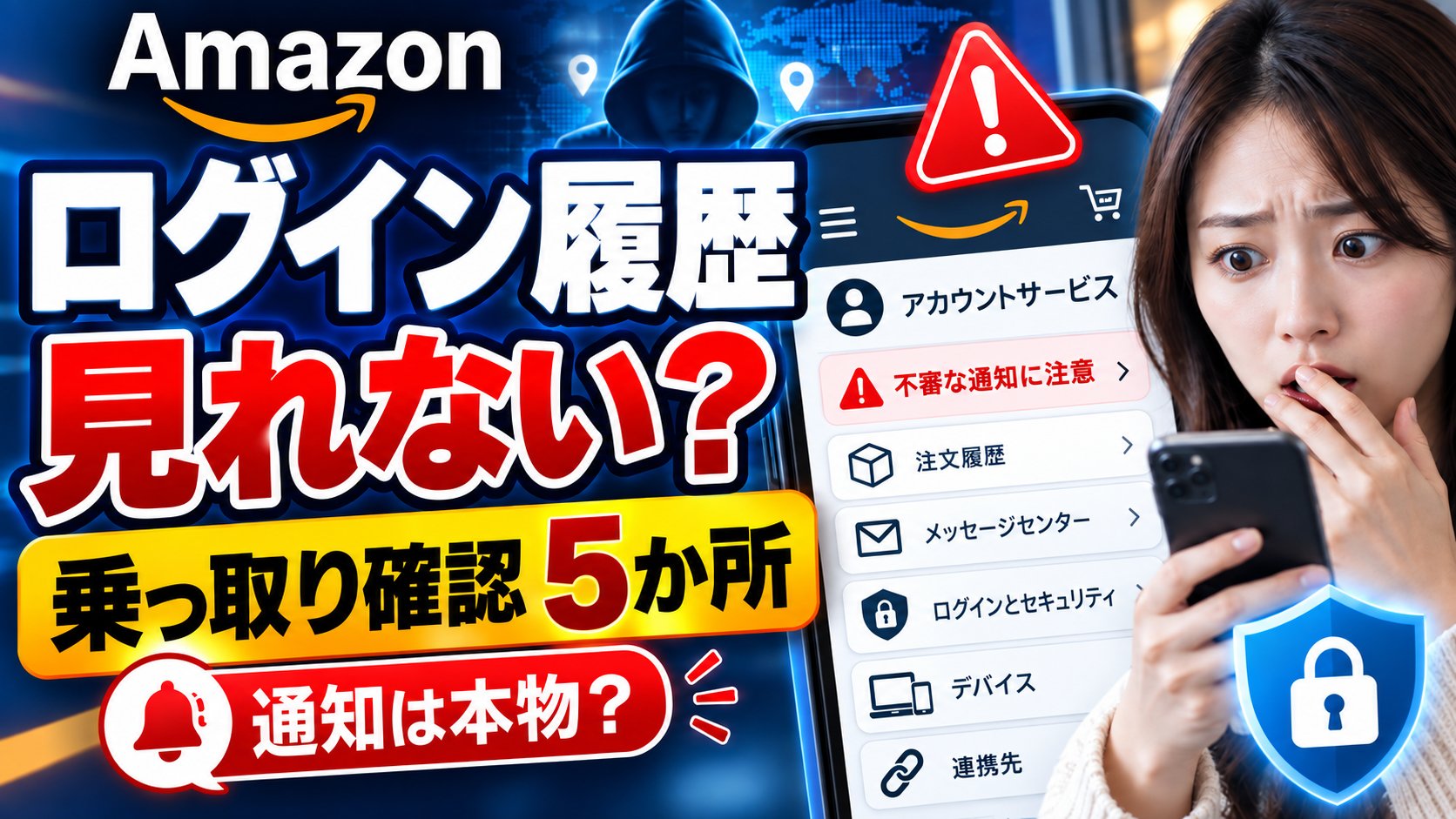 Amazonのログイン履歴は見られない？乗っ取りを確かめる5か所と、通知が本物かの確認