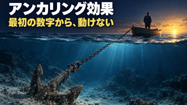 アンカリング効果とは｜意味と具体例、対策。入札の上限をせりの前に計算で決めて、値下げ交渉の数字には乗らない理由