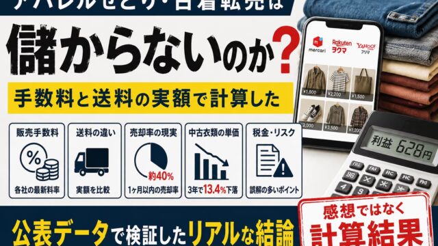 アパレルせどり・古着転売は儲からないのか｜手数料と送料の実額で計算した