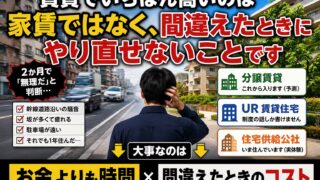 賃貸探しで本当に高いのは家賃ではありません｜民間・公社・分譲を実額で比べました