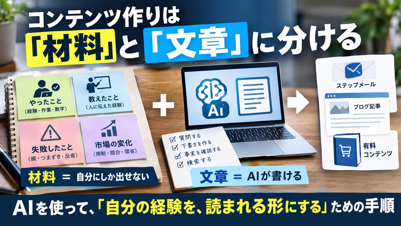 コンテンツの作り方｜72通の講座を1か月で作った、材料と文章の分け方