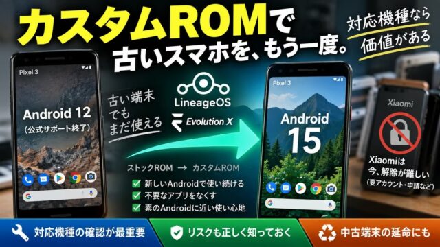 カスタムROMとは？導入できる端末の見分け方と入れるまでの流れ｜Pixel 3をLineageOSで延命した私の実例とXiaomiの公式解除条件