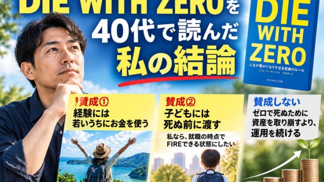 DIE WITH ZEROは40代にどこまで当てはまるか｜経験と子どもへの前渡しは賛成、ゼロで死ぬより運用を続ける。40代の私の読み方