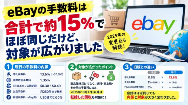 eBay手数料｜およそ15%は今も正しい。変わったのは何にかかるかです