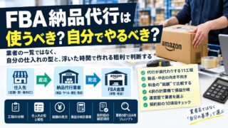 FBA納品代行は使うべきか、自分でやるべきか｜4社使った側の型判定・総額の見方・「浮いた時間で作れる粗利」の損益分岐計算機