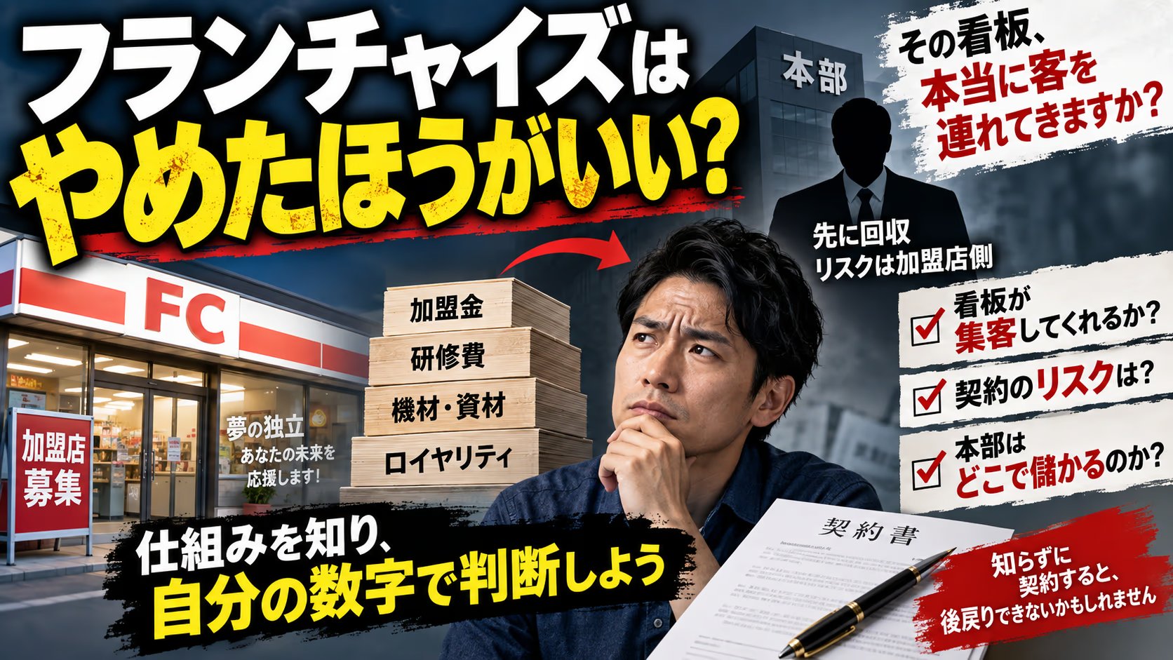 フランチャイズはやめたほうがいいのか｜本部が先に回収し、加盟者がリスクを持つ構造を数字で分解する