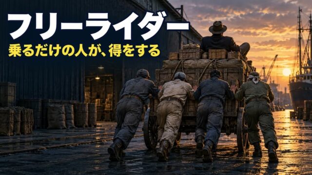 フリーライダーとは｜意味と具体例、対策。ただ乗りを「した側」と「された側」の両方をやった私の、にげ方