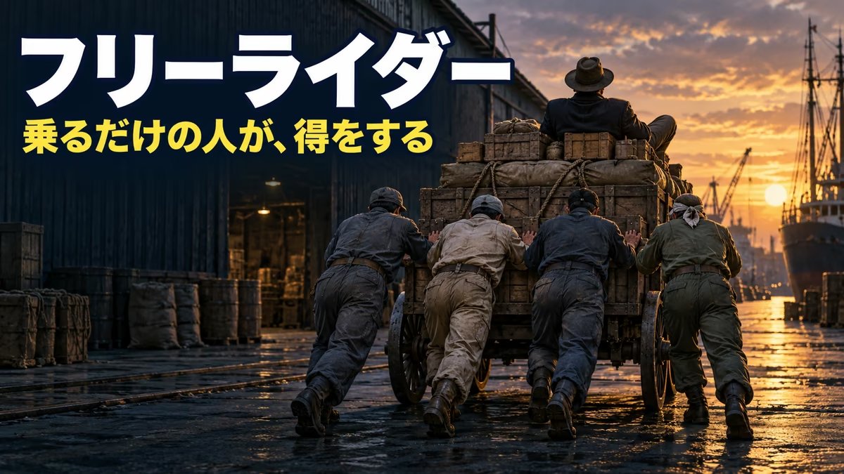 フリーライダーとは｜意味と具体例、対策。ただ乗りを「した側」と「された側」の両方をやった私の、にげ方