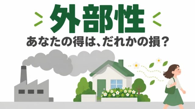 外部性とは｜正と負の意味と具体例をわかりやすく。携帯の乗りかえが規制された理由を計算で