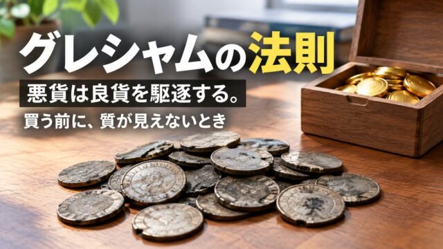 グレシャムの法則とは｜「悪貨は良貨を駆逐する」の意味と具体例。追い出される側から書きます