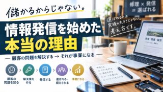 なぜ情報発信をするのか|「儲かるから」ではなく、粗悪な商品が嫌だったから始めた側の設計図
