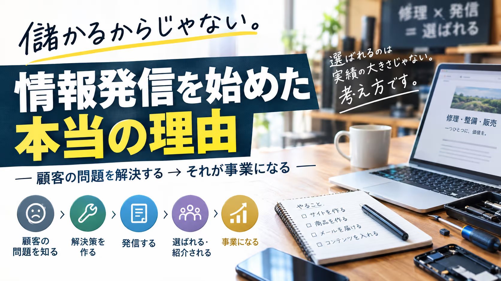 なぜ情報発信をするのか｜「儲かるから」ではなく、粗悪な商品が嫌だったから始めた側の設計図