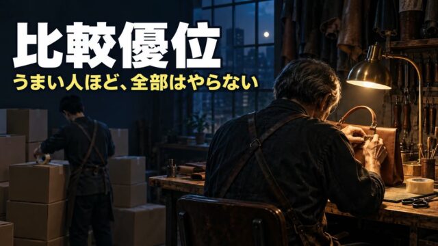 比較優位とは｜わかりやすい例と、絶対優位とのちがい。自分でもできる作業を、時給2,000円でまかせていた私の計算