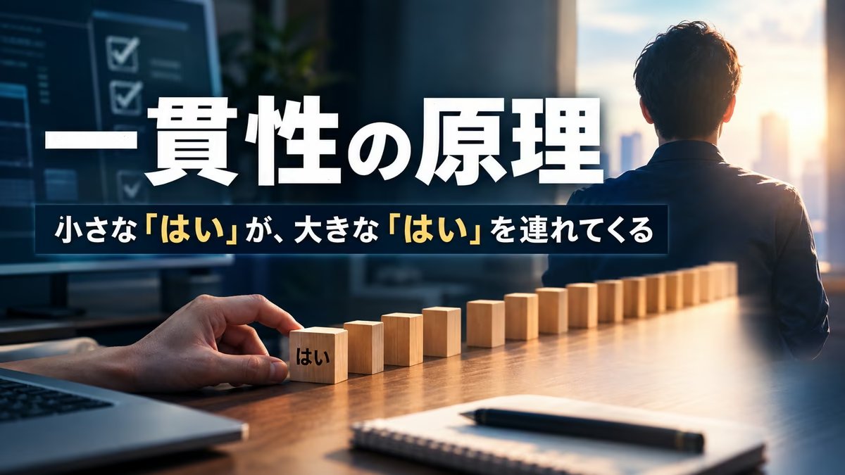 一貫性の原理とは｜小さな「はい」の使い方と、売る側の自分にも働いていた話
