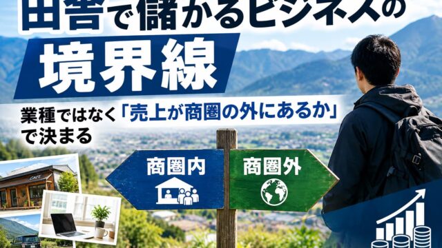 田舎で儲かるビジネスの境界線｜業種ではなく「売上が商圏の外にあるか」で決まる