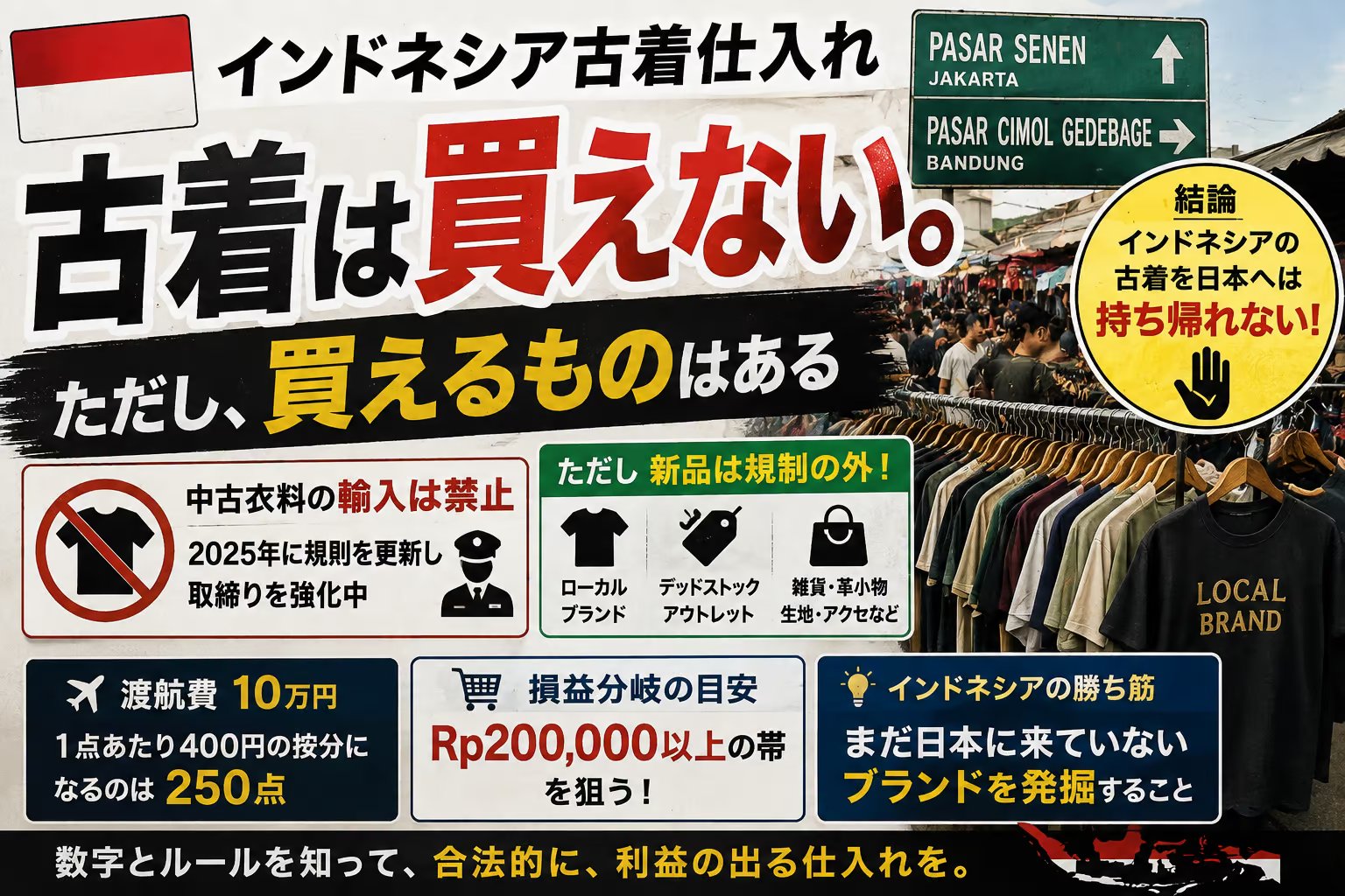インドネシア古着仕入れ｜古着は買えない。ただし買えるものはある