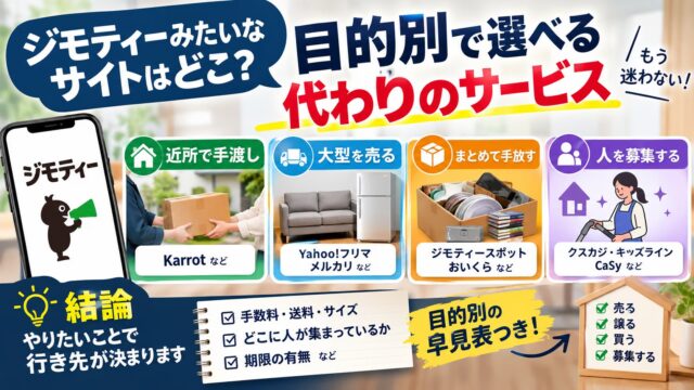ジモティーみたいなサイト・アプリ｜目的別の代わりと、私が使った方法