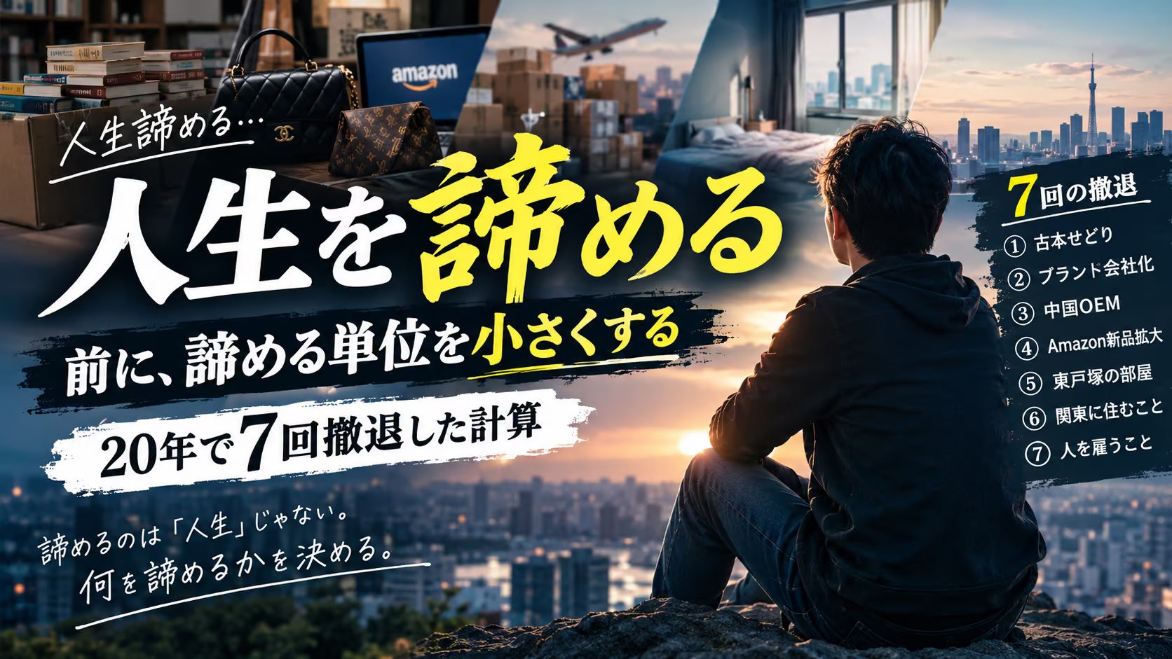 人生を諦める前に、諦める単位を小さくする｜20年で7回撤退した計算
