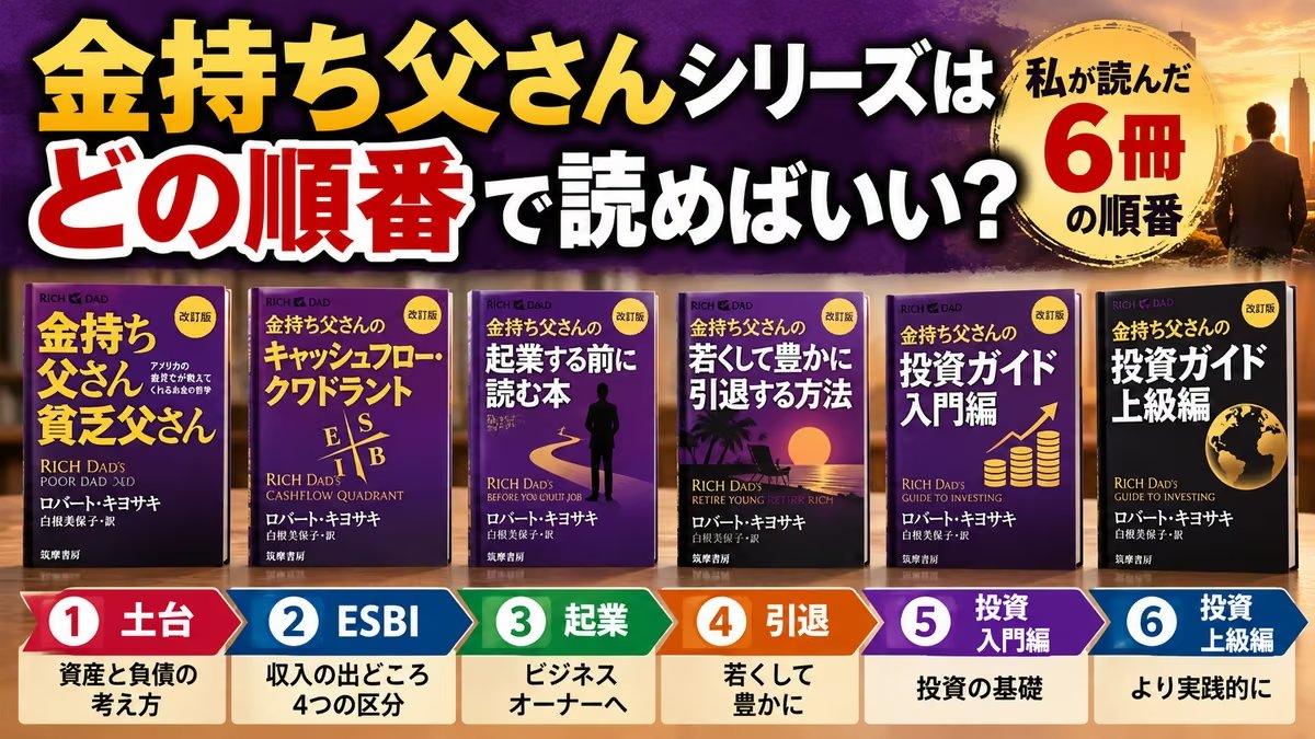 金持ち父さんシリーズはどの順番で読めばいい？私が読んだ6冊の順番