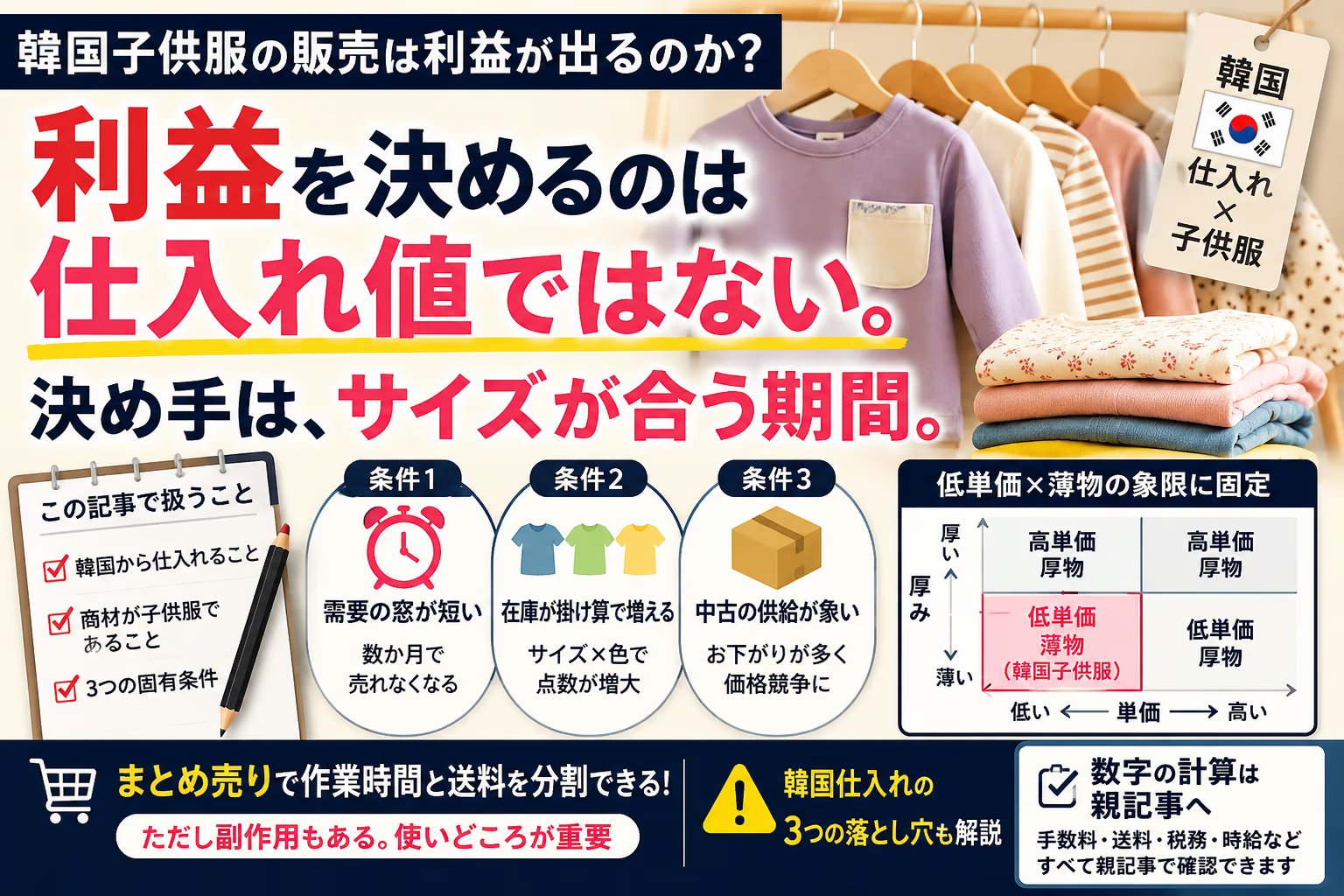 韓国子供服の販売は利益が出るのか｜回転率から見た現実と仕入れルート4つ