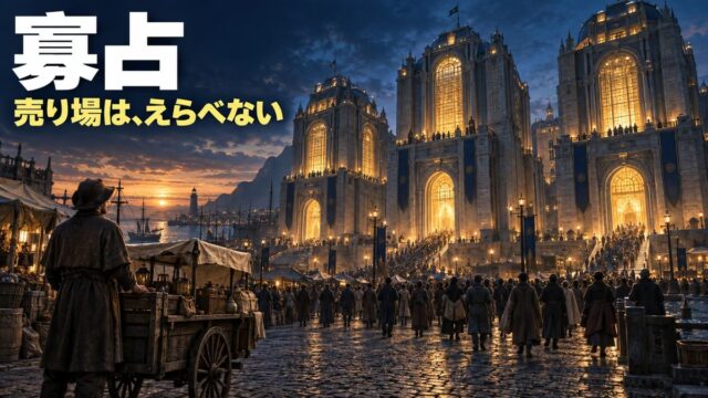 寡占とは｜意味と独占とのちがいをわかりやすく。古物市場に片っ端から入会したら、物量で2つにしぼられた話