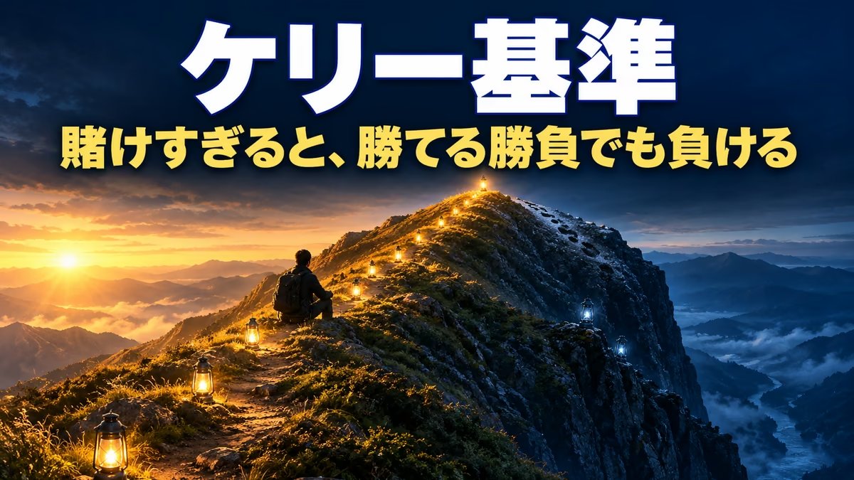 ケリー基準とは｜計算式と計算機。勝てる勝負でも、賭けすぎると資金はへっていく