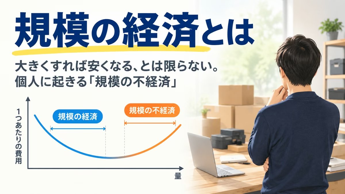 規模の経済とは｜意味と具体例。大きくしたら1点あたりの費用が上がった、私の「規模の不経済」