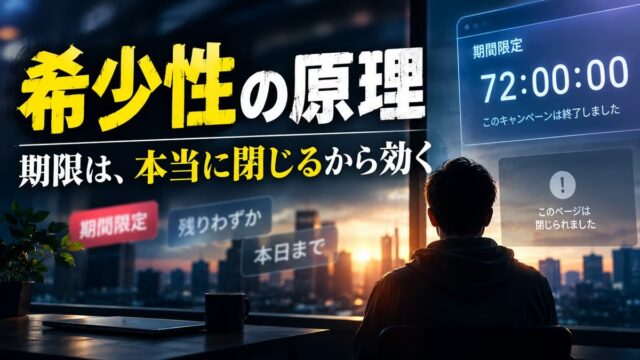 希少性の原理とは｜72時間の期限を本当に閉じる理由と、期限が過ぎたあとに見せているページ