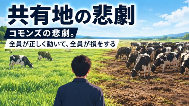 共有地の悲劇（コモンズの悲劇）とは｜意味と具体例。稼げる場所は、教えたぶんだけやせていく