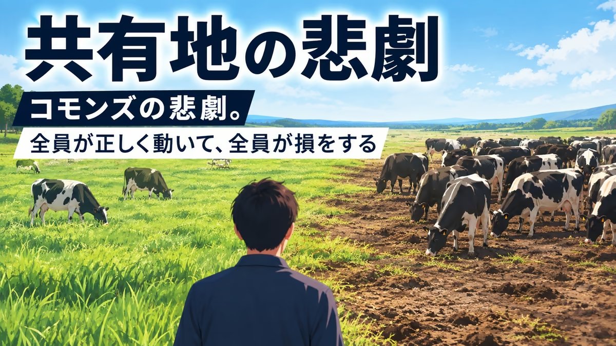 共有地の悲劇（コモンズの悲劇）とは｜意味と具体例。稼げる場所は、教えたぶんだけやせていく
