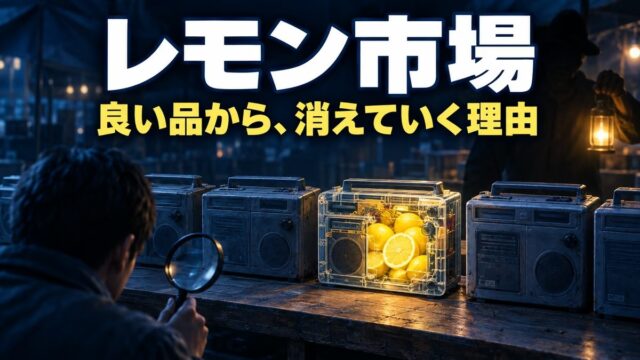 レモン市場とは｜逆選択・情報の非対称性の意味と具体例。「動作未確認」が、直せる私には値引きの理由だった