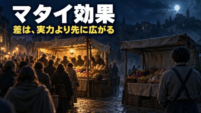 マタイ効果とは｜意味と具体例。古物市場に全部入会したら、出品数がけた違いの1社しか残らなかった