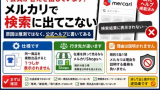 メルカリの圏外飛ばし｜公式ヘルプに仕様として書いてあります