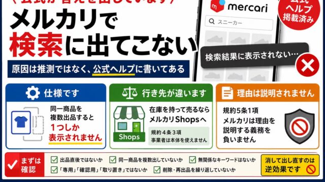 メルカリの圏外飛ばし｜公式ヘルプに仕様として書いてあります