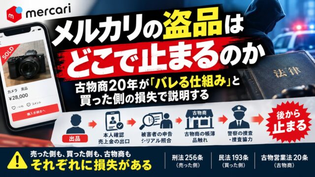 メルカリの盗品はどこで止まるのか｜古物商20年が「バレる仕組み」と買った側の損失で説明する