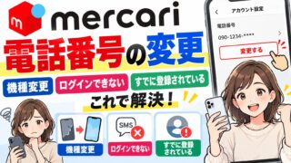 メルカリの電話番号変更｜ログインできるなら設定から、番号が変わってログインできないなら「アカウント復旧」。機種変更とMNPの乗り換えで私がしたこと