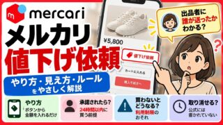 メルカリの値下げ依頼｜出品者には名前・金額・残り時間が見える。承諾後は24時間、買わないと利用制限も