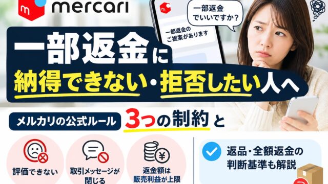 一部返金に納得できない・拒否したい人へ｜評価できなくなる等の公式3制約と、返品・全額返金の判断基準