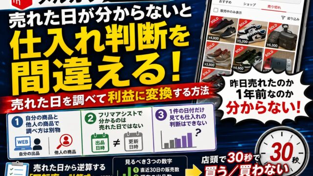 メルカリの「売れた日」を調べる全方法｜9割が見落とす“売れるまでの日数”の使い方