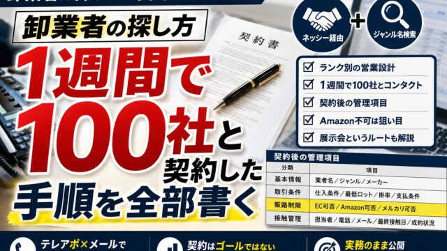 卸業者の探し方｜1週間で100社と契約した手順を全部書く