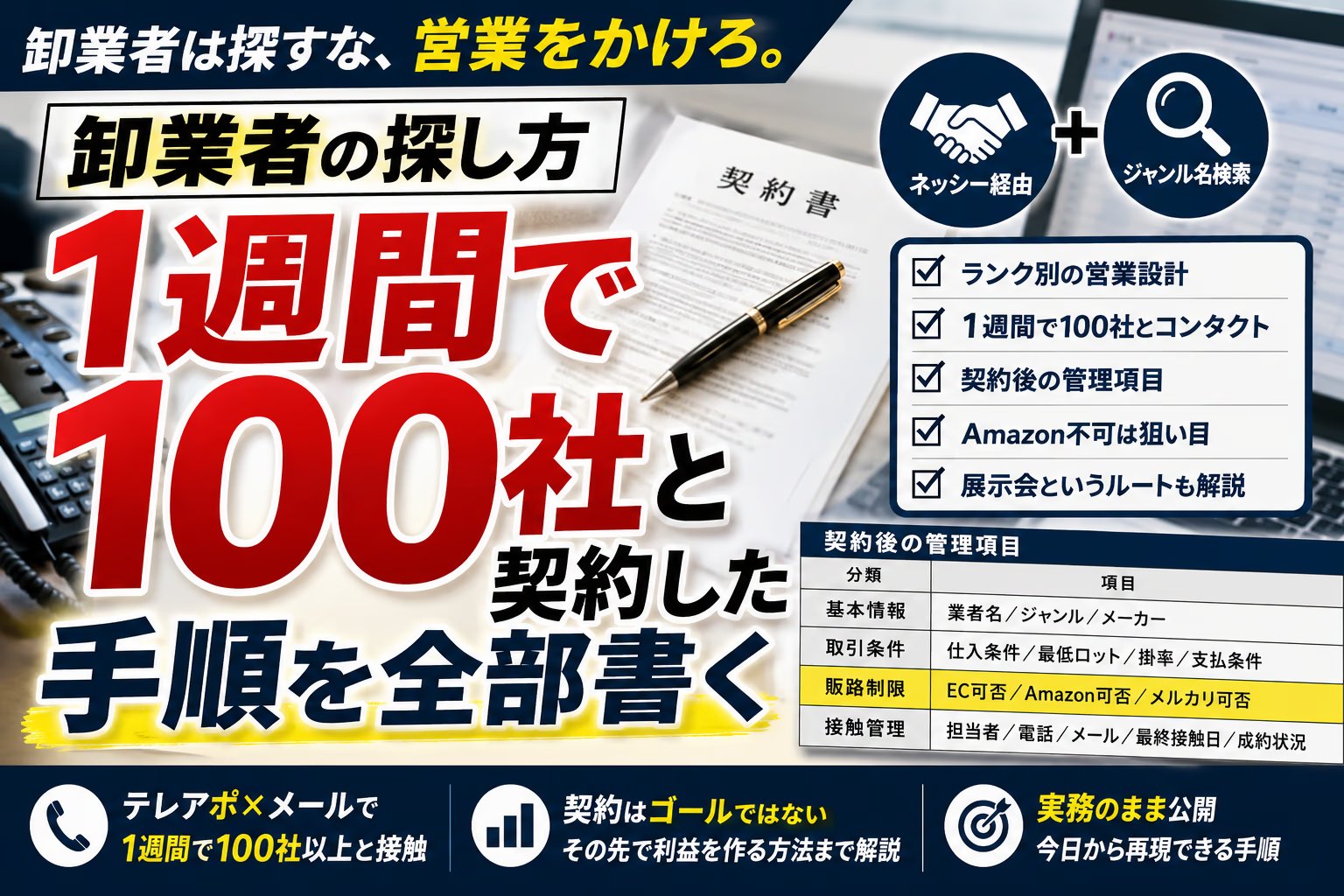 卸業者の探し方｜1週間で100社と契約した手順を全部書く