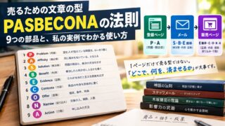 PASBECONAの法則とは｜9つの要素の書き方を実物のLPの文で説明し、自分の販売ページを採点した