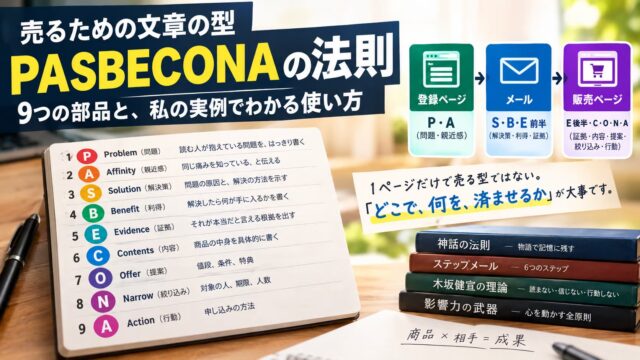 PASBECONAの法則とは｜9つの要素の書き方を実物のLPの文で説明し、自分の販売ページを採点した