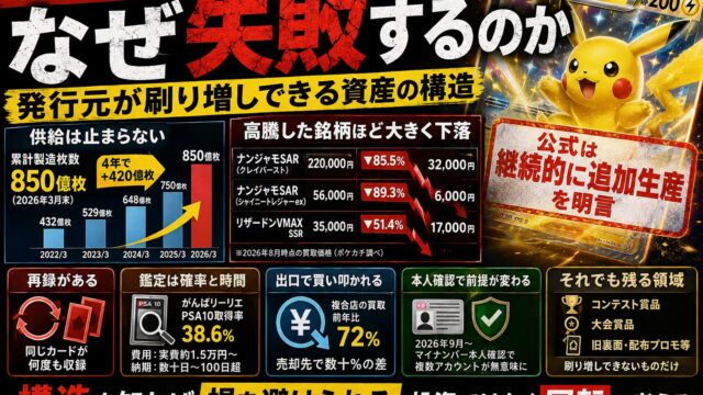 ポケカ投資はなぜ失敗するのか｜発行元が刷り増しできる資産の構造と、それでも残る領域