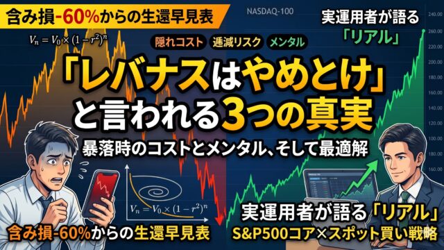 レバナスで含み損。死亡確定ではないが「耐えれば戻る」とも限らない｜2倍レバナスを持つ私が入る前に出口を決める理由