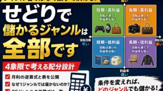 せどりで儲かるジャンルは全部｜資金別の逆算表と4象限の配分設計