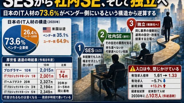 SESから社内SEへ｜厚労省の通達に書いてある「あなたの時給」