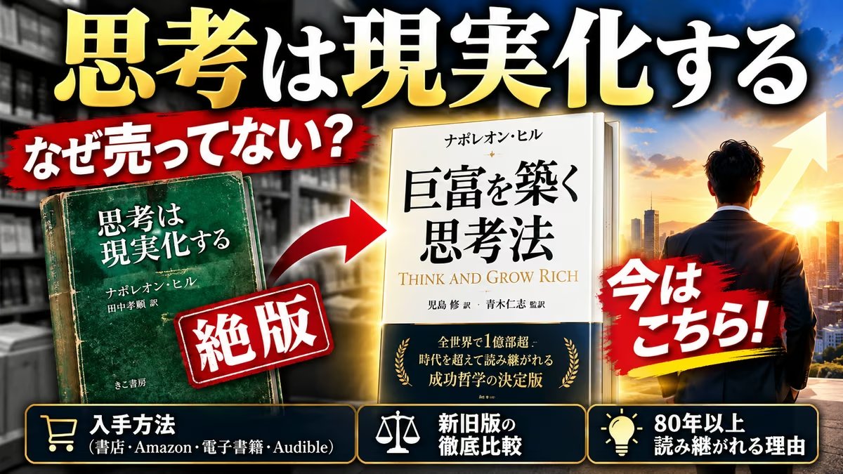 思考は現実化するはなぜ売ってない？絶版の旧版と新訳『巨富を築く思考法』
